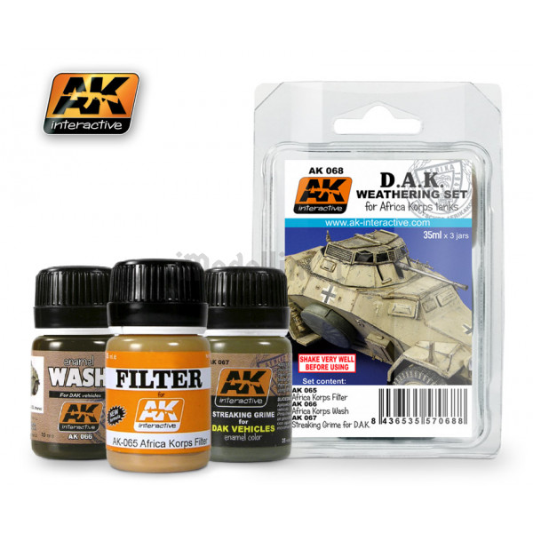 AK Interactive Afrika Korps Filter – AK00065, 35 Ml, Für Realistische Modellbau-Oberflächen