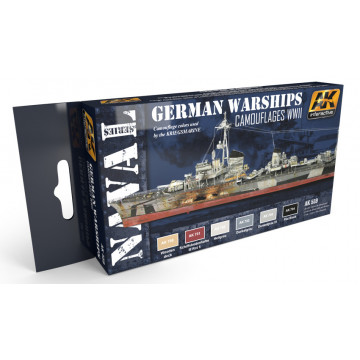 Set Vernici Acriliche AK Naval German Warships Colors