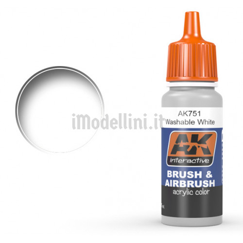 Vernice Acrilica AK Interactive Washable White Paint
