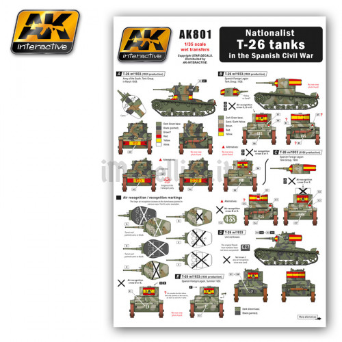 Decals per Carri T-26 Guerra Civile Spagnola