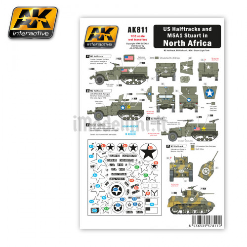 Decals per Blindati M2, M3 e Carri Leggeri M5A1 Nord Africa 1942-43