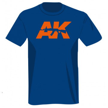 T-Shirt AK Official Blu con Logo Arancio Taglia M