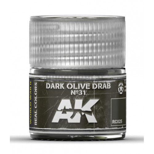 Vernice Acrilica AK Real Colors Dark Olive Drab n.31 10ml