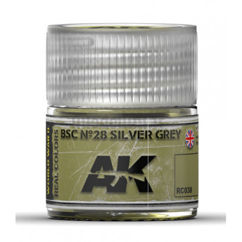 Vernice Acrilica AK Real Colors BSC n.28 Silver Grey 10ml
