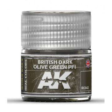 Vernice Acrilica AK Real Colors British Dark Olive Green PFI 10ml