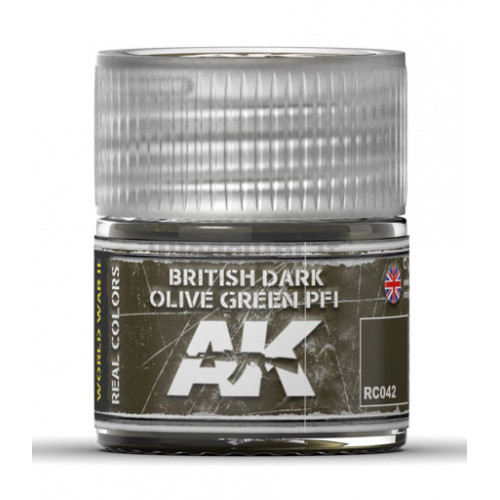 Vernice Acrilica AK Real Colors British Dark Olive Green PFI 10ml