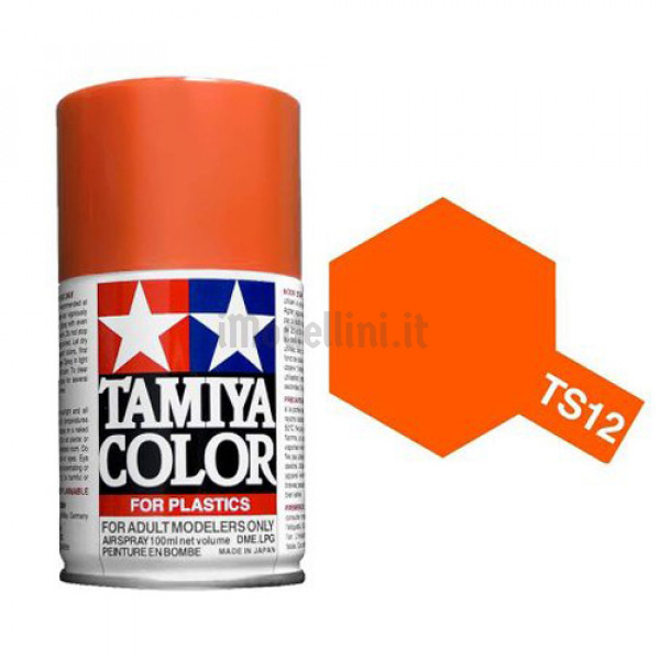 TAMIYA - TS-12 Orange SPRAY LACQUER 100ml - X3 Models