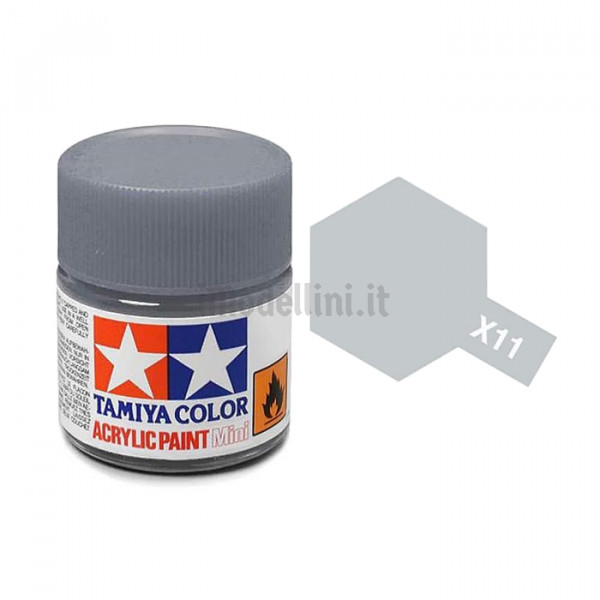 TAMIYA 81511 X-11 Chrome Silver Colore Acrilico Lucido 10ml