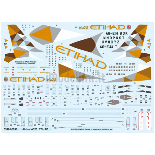 Airbus A320 Etihad 1:144