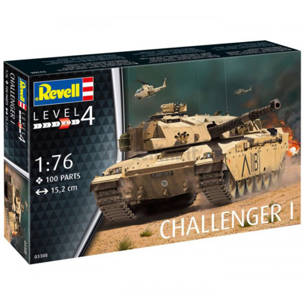 Modellino Carro Armato Challenger Revell 03308 - Scala 1:76, Level 4, Kit Dettagliato Da Montare E Dipingere, 15,2 Cm