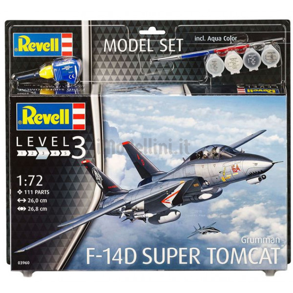 Modello Aereo F-14D Tomcat F-14D Tomcat Modello 1:72 Calibre Wings – Super Tomcat Prototipo In Metallo E Plastica, Scatola Chiusa Modellino Aereo F-14 Tomcat