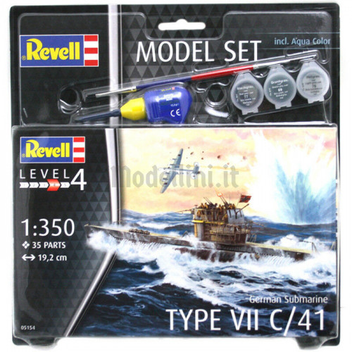 Model Set Sottomarino Tedesco U-Boot Type VII C/41 1:350