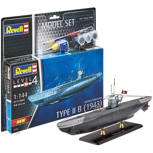 Model Set Sottomarino Tedesco U-Boot Type IIB 1943 1:144