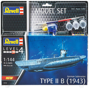 Model Set Sottomarino Tedesco U-Boot Type IIB 1943 1:144
