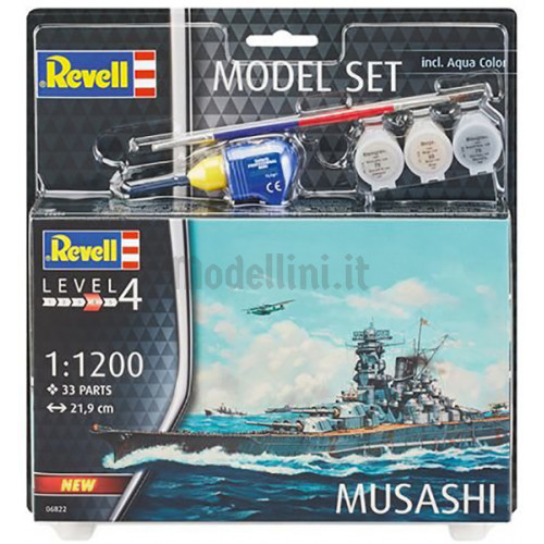 Model Set Nave da Guerra Giapponese Musashi 1:1200