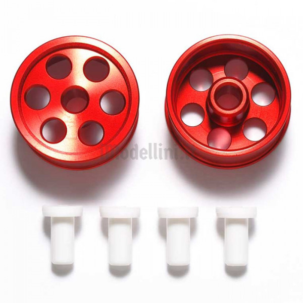 PrecisionGeek - Parti di Ricambio per ASSE Ruota in Alluminio anodizzato Rosso, Giunto snodato in Lega Compatibile con Tamiya TT01 TT01E TT02 TT02B 1/10 RC Touring Car - Confezione da 2