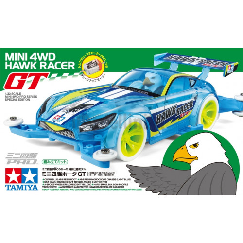 Mini 4WD Hawk Racer Gt Clear Blue con Telaio MA