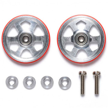 Roller in Alluminio da 19mm a 6 Razze con Anello Rosso in Plastica