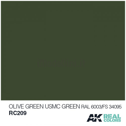 Vernice Acrilica AK Real Colors Olive Green - USMC Green 10ml
