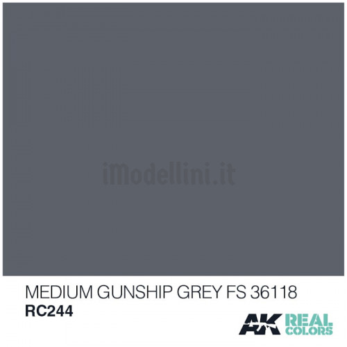 Vernice Acrilica AK Real Colors Medium Gunship Grey FS 36118 10ml