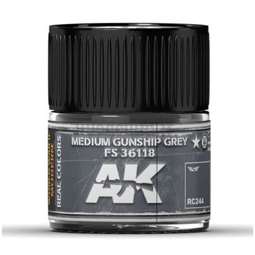 Vernice Acrilica AK Real Colors Medium Gunship Grey FS 36118 10ml