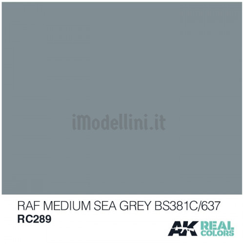 Vernice Acrilica AK Real Colors RAF Medium Sea Grey BS381C 637 10ml