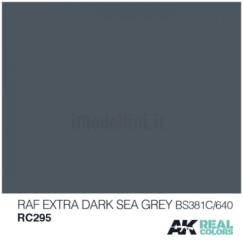 Vernice Acrilica AK Real Colors RAF Extra Dark Sea Grey BS381C 640 10ml