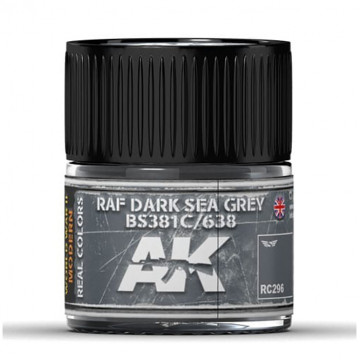 Vernice Acrilica AK Real Colors RAF Dark Sea Grey BS381C 638 10ml