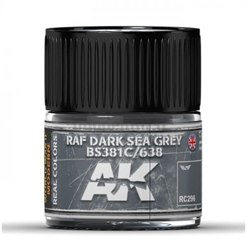 Vernice Acrilica AK Real Colors RAF Dark Sea Grey BS381C 638 10ml