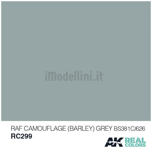 Vernice Acrilica AK Real Colors RAF Camouflage Barley Grey BS381C 10ml