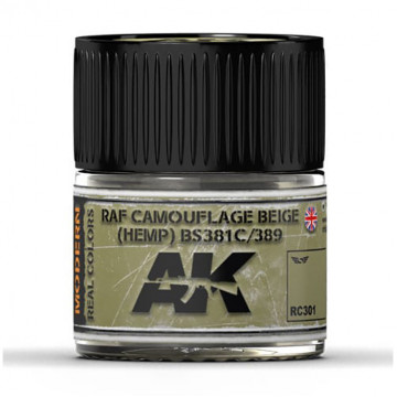 Vernice Acrilica AK Real Colors RAF Camouflage Beige Hemp 10ml