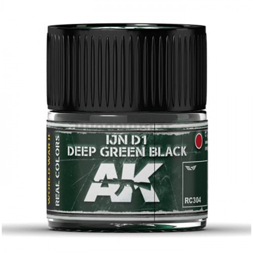 Vernice Acrilica AK Real Colors IJN D1 Deep Green Black 10ml