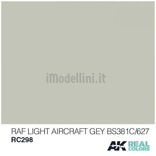 Vernice Acrilica AK Real Colors RAF Light Aircraft Grey BS381C 627 10ml