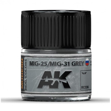 Vernice Acrilica AK Real Colors MIG-25 / MIG-31 Grey 10ml