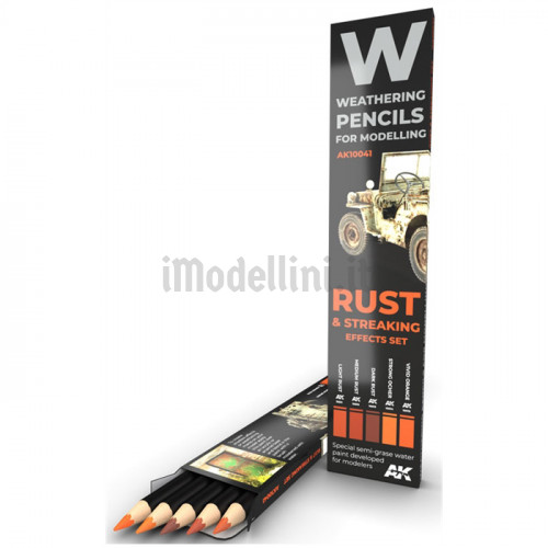 Set 5 Matite AK Watercolor Pencil Rust and Streaking