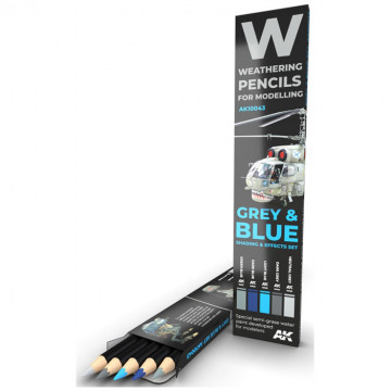 Set 5 Matite AK Watercolor Pencil Grey and Blue Camouflages