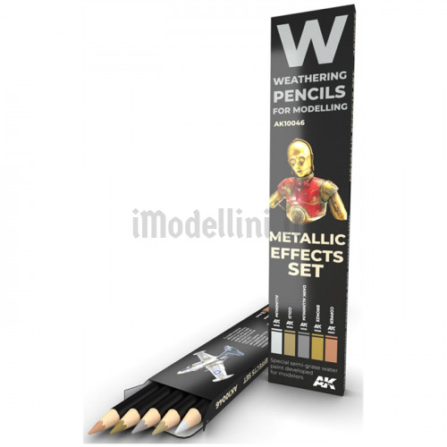 Set 5 Matite AK Watercolor Pencil Metallics