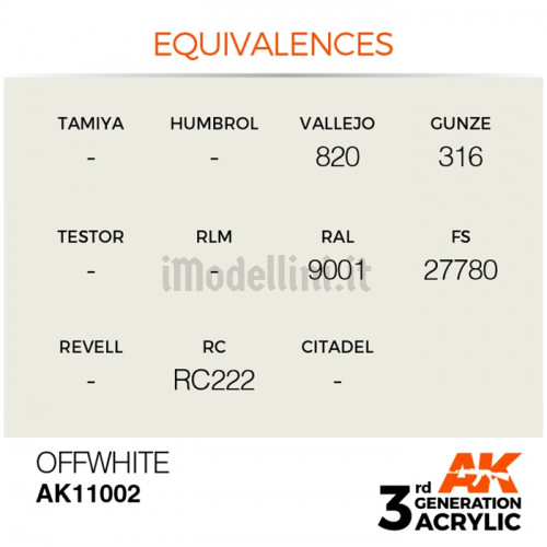 Vernice Acrilica AK 3rd Gen Offwhite