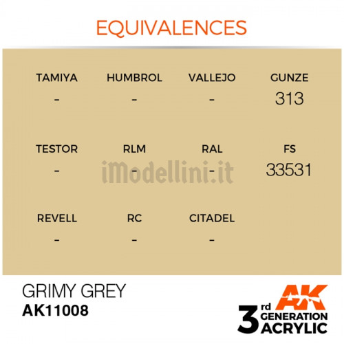 Vernice Acrilica AK 3rd Gen Grimy Grey