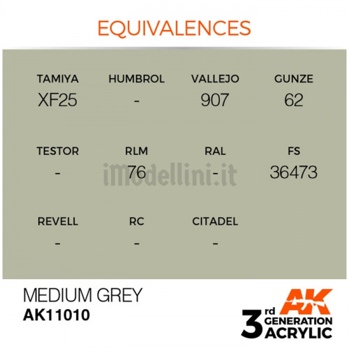 Vernice Acrilica AK 3rd Gen Medium Grey