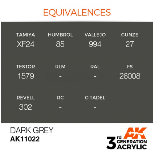 Vernice Acrilica AK 3rd Gen Dark Grey
