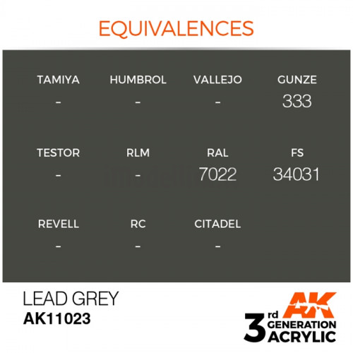 Vernice Acrilica AK 3rd Gen Lead Grey