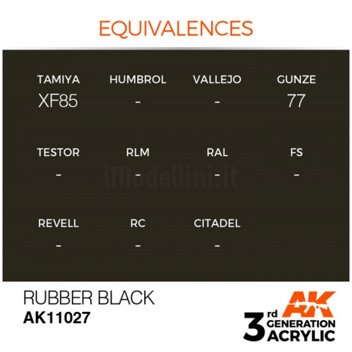 Vernice Acrilica AK 3rd Gen Rubber Black