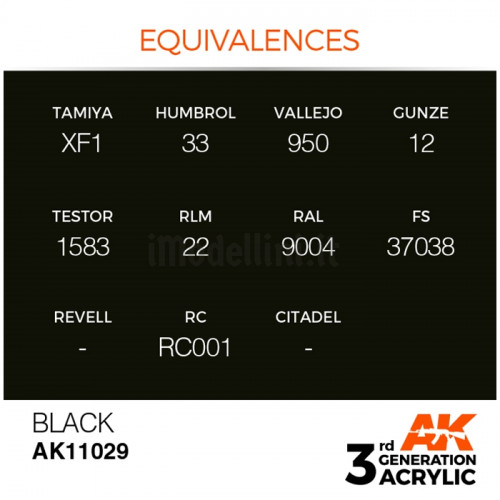 Vernice Acrilica AK 3rd Gen Black
