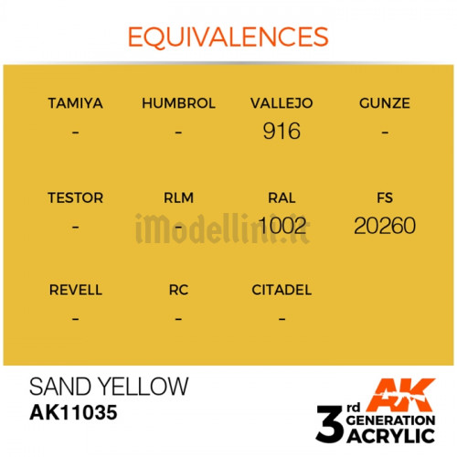 Vernice Acrilica AK 3rd Gen Sand Yellow