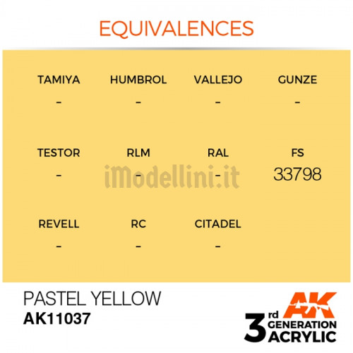 Vernice Acrilica AK 3rd Gen Pastel Yellow