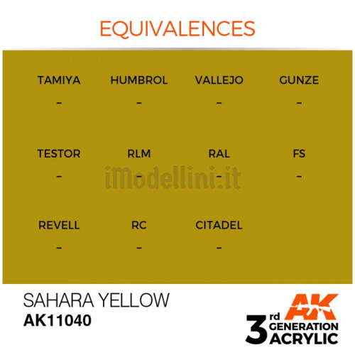 Vernice Acrilica AK 3rd Gen Sahara Yellow