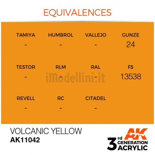 Vernice Acrilica AK 3rd Gen Volcanic Yellow