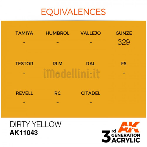 Vernice Acrilica AK 3rd Gen Dirty Yellow