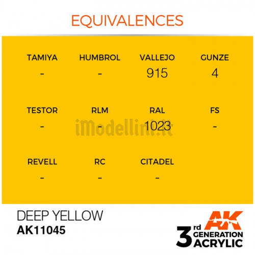 Vernice Acrilica AK 3rd Gen Deep Yellow